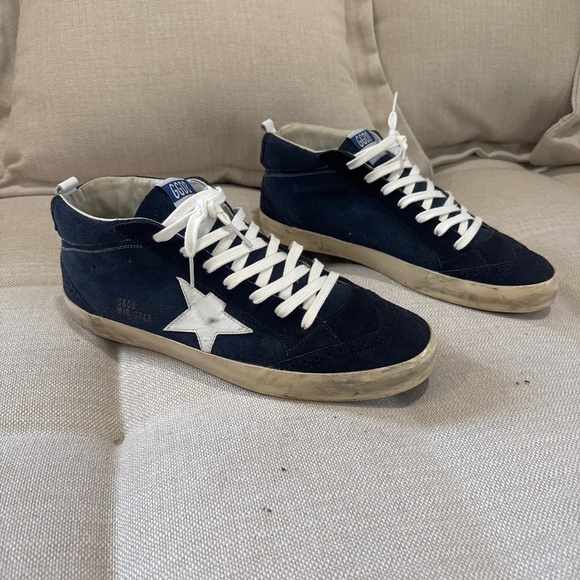 Golden Goose Sneakers in blue suede with white suede star. EU44 - Picture 1 of 5
